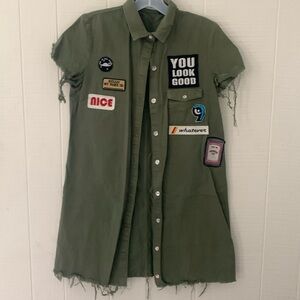 Zara distressed shirt dress